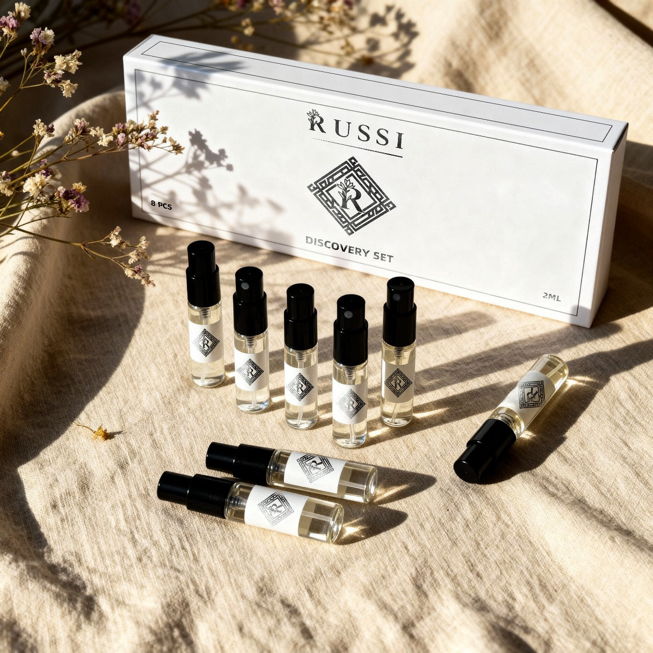 Parfumada kvepalų mėginukų rinkinys – 8 skirtingi extrait de parfum kvapai testavimui ir kvapų atradimui